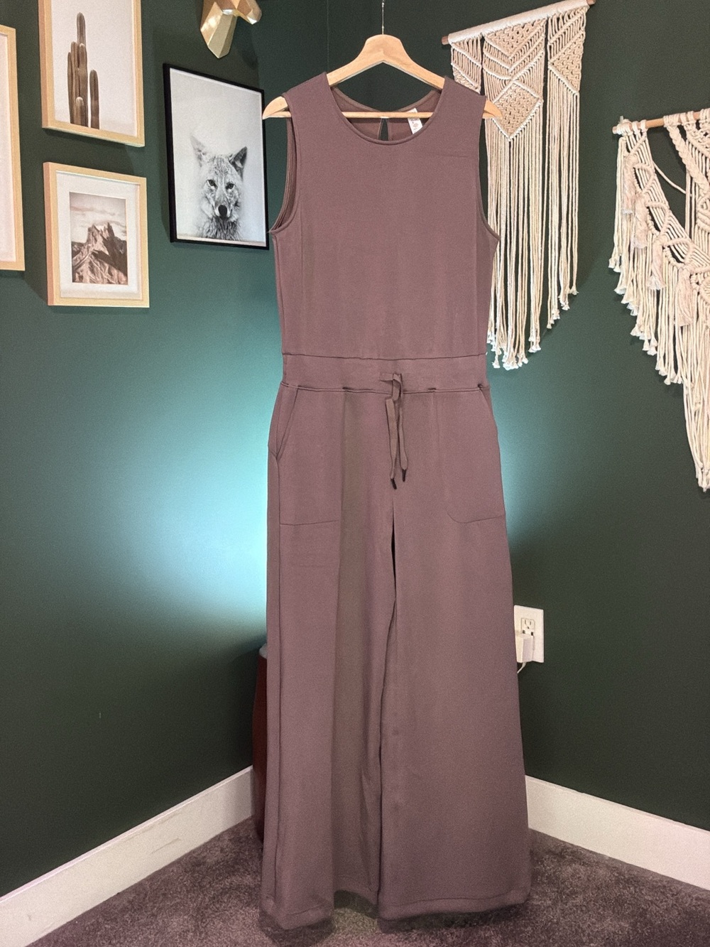 SPANX Mauve Sleeveless Wide-Leg Jumpsuit Lrg Petite